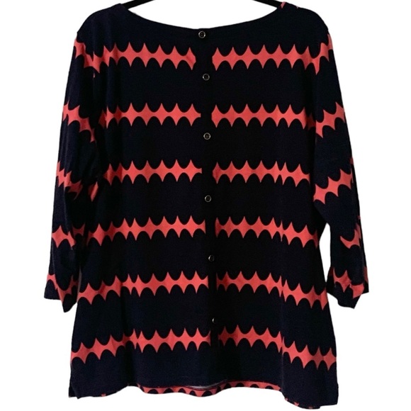 Talbots Pink & Navy Lava Lamp 3/4 Sleeve Top w/ Buttons Down the Back, [Sz 2X] - Picture 8 of 8